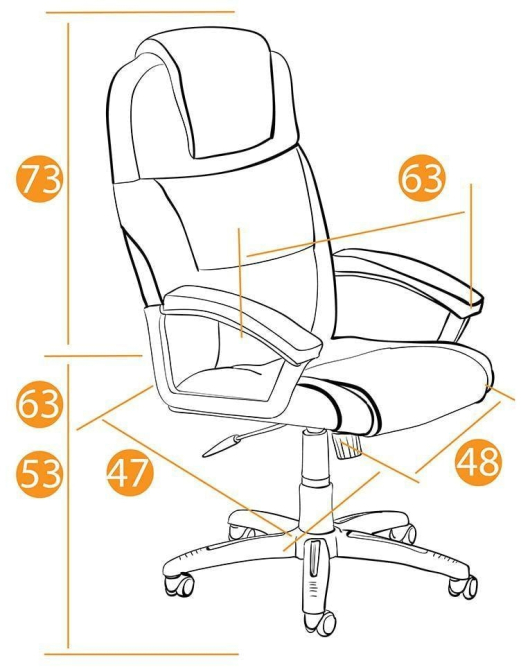 Кресло BERGAMO (хром) кож/зам, черный, 36-6