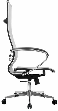 Кресло офисное МЕТТА "К-7" хром, прочная сетка, сиденье и спинка регулируемые, серое