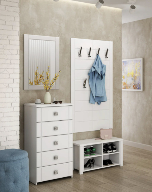 Вешалка Изабель ИЗ-80 белое дерево