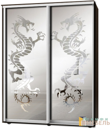 Шкаф-купе 2х дв Стандарт Пескоструй фон матовый № 103