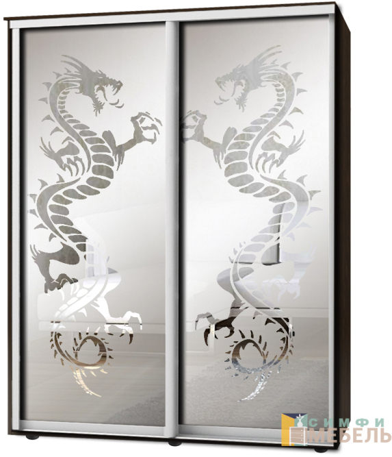 Шкаф-купе 2х дв Стандарт Пескоструй фон матовый № 103