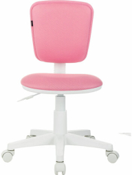 Кресло детское BRABIX &quot;Joy MG-204W&quot;, без подлокотников, пластик белый, ткань TW, розовое, 533011