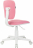Кресло детское BRABIX "Joy MG-204W", без подлокотников, пластик белый, ткань TW, розовое, 533011