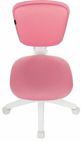 Кресло детское BRABIX "Joy MG-204W", без подлокотников, пластик белый, ткань TW, розовое, 533011