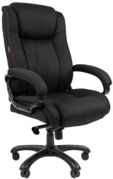 Кресло офисное Chairman CH 410, НАГРУЗКА до 180 кг, пружинный блок в сиденье, ткань SX, черное, 7163873