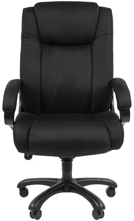 Кресло офисное Chairman CH 410, НАГРУЗКА до 180 кг, пружинный блок в сиденье, ткань SX, черное, 7163873