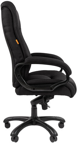 Кресло офисное Chairman CH 410, НАГРУЗКА до 180 кг, пружинный блок в сиденье, ткань SX, черное, 7163873