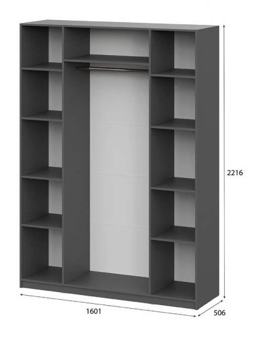 Шкаф 4-створчатый ШК 5 (1600) Графит