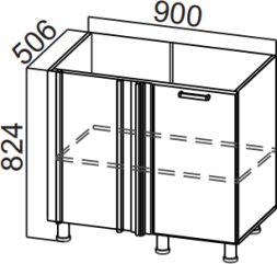 Стол-рабочий 1000 (угловой) Модус