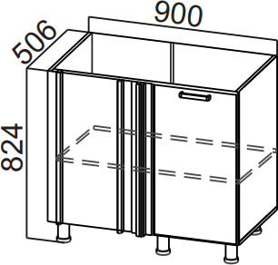 Стол-рабочий 1000 (угловой) Модус