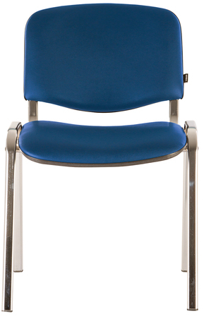 Стул для персонала и посетителей BRABIX "Iso CF-001", хромированный каркас, кожзам синий, 531428