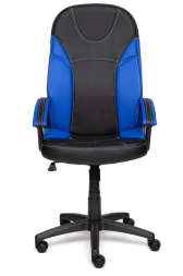 Кресло TWISTER кож/зам, черный/синий, 36-6/36-39