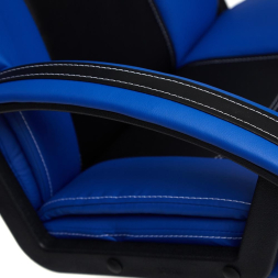 Кресло TWISTER кож/зам, черный/синий, 36-6/36-39
