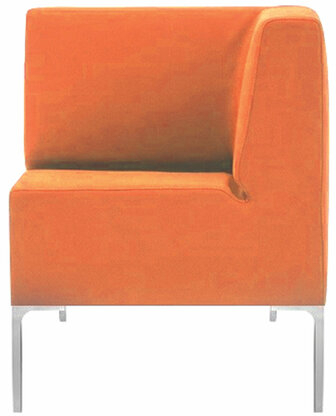 Кресло мягкое угловое "Хост" М-43, 620х620х780 мм, без подлокотников, экокожа, оранжевое