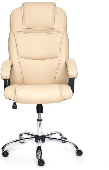 Кресло BERGAMO (хром) кож/зам, бежевый, 36-34