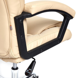 Кресло BERGAMO (хром) кож/зам, бежевый, 36-34