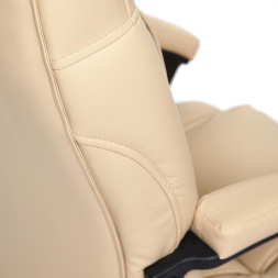 Кресло BERGAMO (хром) кож/зам, бежевый, 36-34