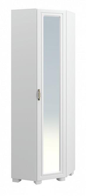 Шкаф угловой с зеркалом «Монблан» МБ-20К белое дерево