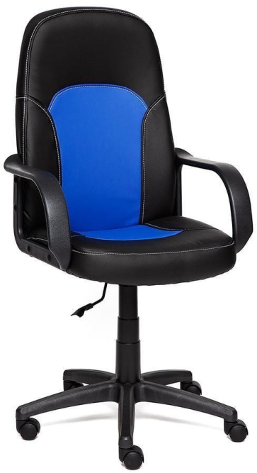 Кресло PARMA кож/зам, черный/синий, 36-6/36-39