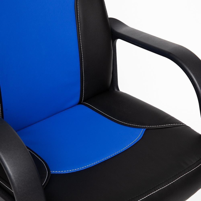 Кресло PARMA кож/зам, черный/синий, 36-6/36-39