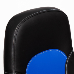 Кресло PARMA кож/зам, черный/синий, 36-6/36-39