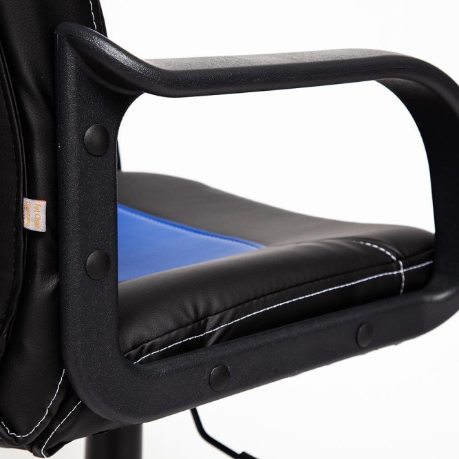 Кресло PARMA кож/зам, черный/синий, 36-6/36-39