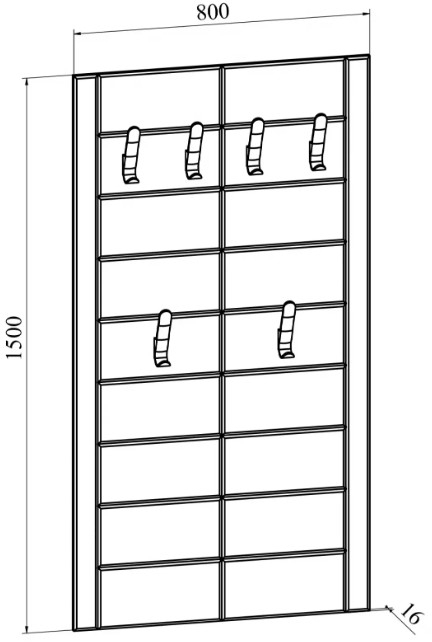 Вешалка Изабель ИЗ-80 орех темный