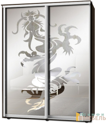 Шкаф-купе 2х дв Стандарт Пескоструй фон матовый № 104