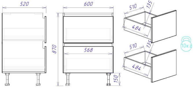 Стол СЯ-60 (2) Женева (ЛДСП)
