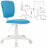 Кресло детское BRABIX "Joy MG-204W", без подлокотников, пластик белый, ткань TW, голубое, 533012