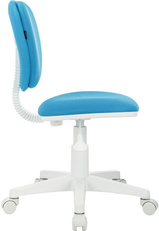 Кресло детское BRABIX "Joy MG-204W", без подлокотников, пластик белый, ткань TW, голубое, 533012