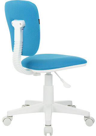 Кресло детское BRABIX "Joy MG-204W", без подлокотников, пластик белый, ткань TW, голубое, 533012