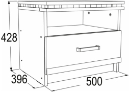 Тумба прикроватная с 1-м ящиком Ольга 13