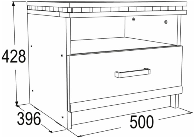 Тумба прикроватная с 1-м ящиком Ольга 13