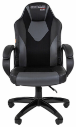 Кресло компьютерное СН GAME 17, ткань TW/экокожа, черное/серое, 7024558