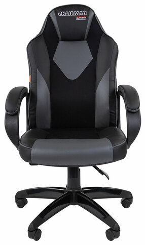 Кресло компьютерное СН GAME 17, ткань TW/экокожа, черное/серое, 7024558