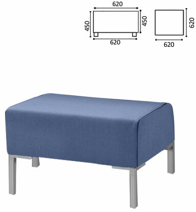 Пуф "Хост" М-43, 620х620х450 мм, экокожа, голубой