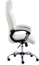 Кресло BOSS (хром) кож/зам, белый, 36-01/36-01/06