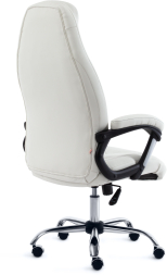 Кресло BOSS (хром) кож/зам, белый, 36-01/36-01/06