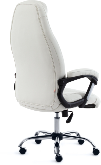 Кресло BOSS (хром) кож/зам, белый, 36-01/36-01/06