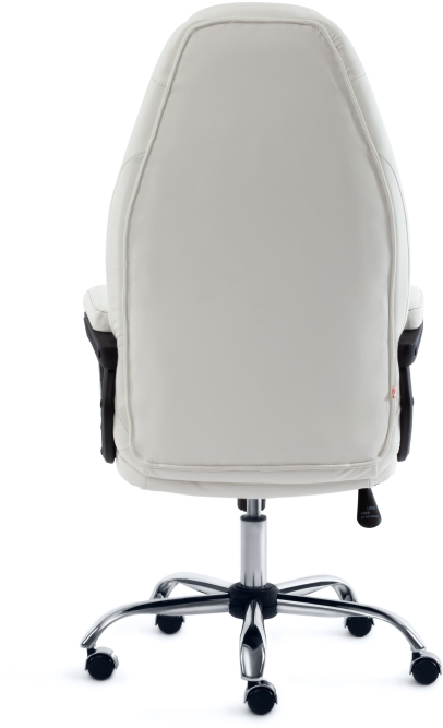 Кресло BOSS (хром) кож/зам, белый, 36-01/36-01/06