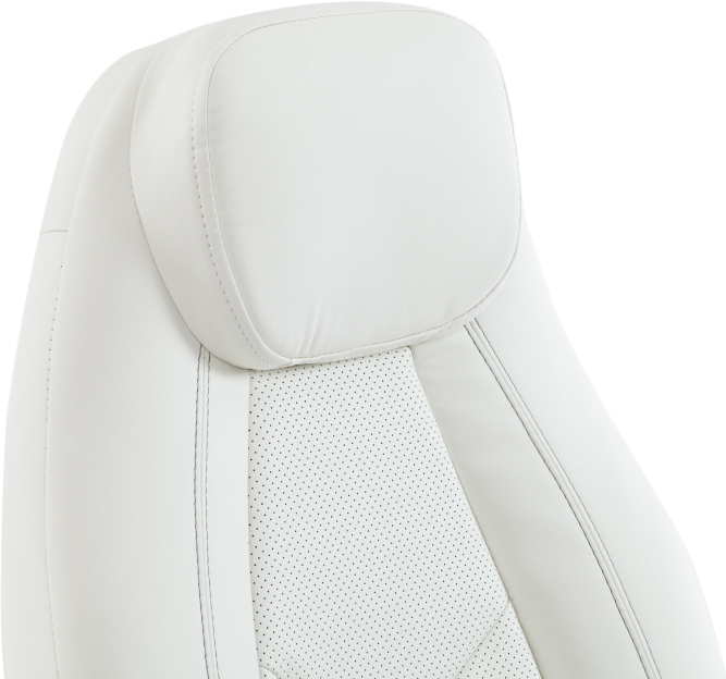 Кресло BOSS (хром) кож/зам, белый, 36-01/36-01/06