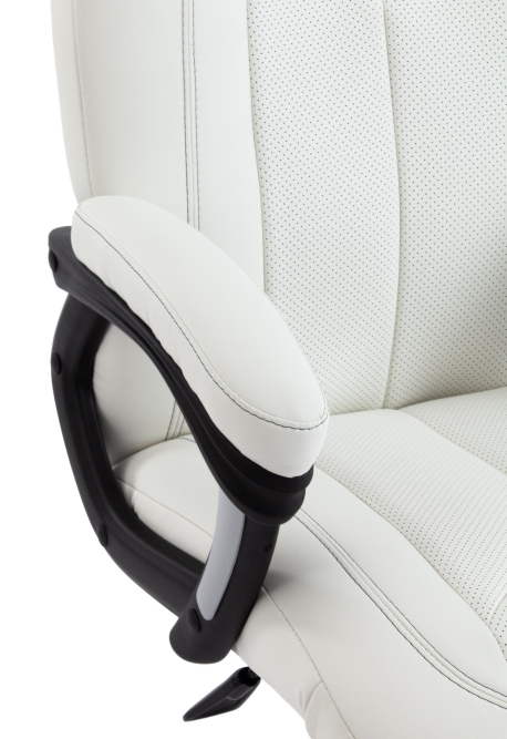 Кресло BOSS (хром) кож/зам, белый, 36-01/36-01/06