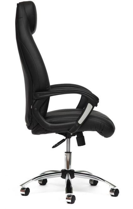 Кресло BOSS (хром) кож/зам, черный/черный перфорированный, 36-6/36-6/06