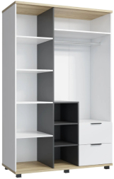 Шкаф комбинированный Скайлайт СЛ-3К блэквуд ячменный/графит/белый/меренга