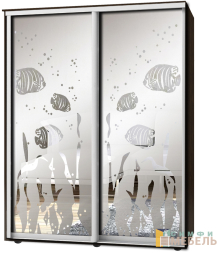 Шкаф-купе 2х дв Стандарт Пескоструй фон матовый № 5