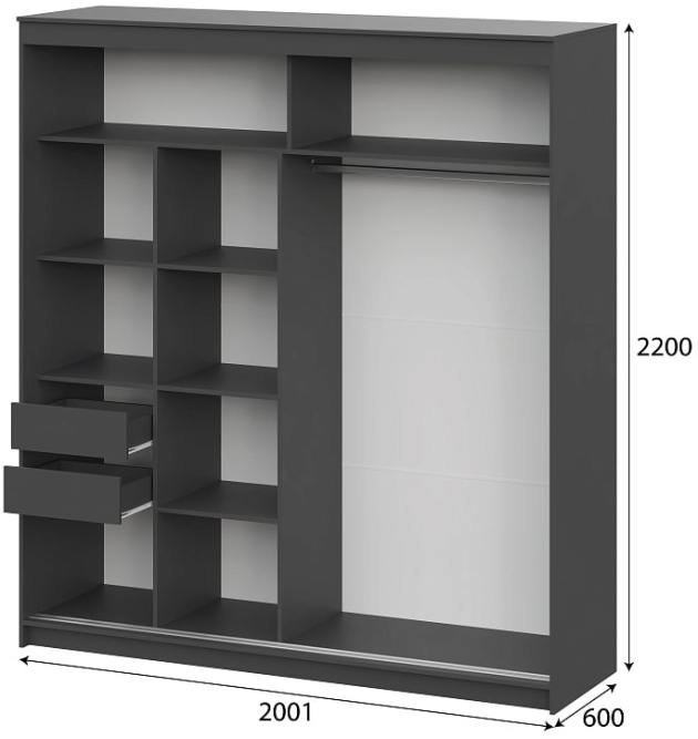 Шкаф-купе ШКП 3 Макс (2000)