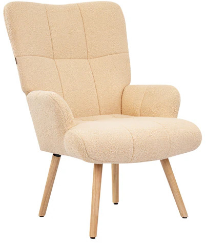 Кресло BRABIX "Soft LC-305", фактурная ткань букле (экомех), кремовое, 533146