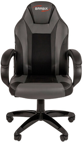 Кресло компьютерное BRABIX "Tanto GM-171", TW/экокожа, черное/серое, 532574, 7083502
