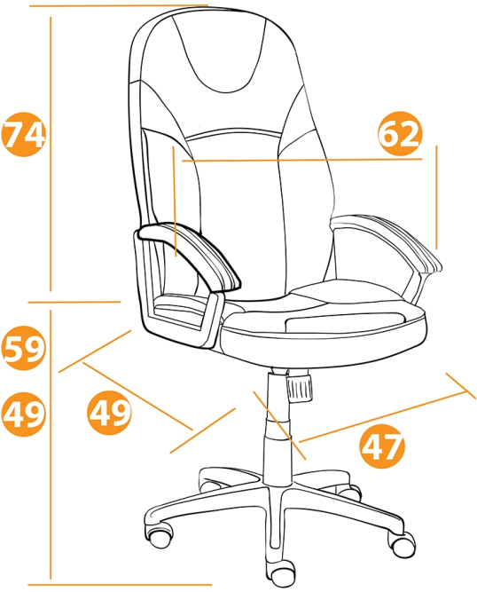 Кресло TWISTER кож/зам, черный/красный, 36-6/36-161